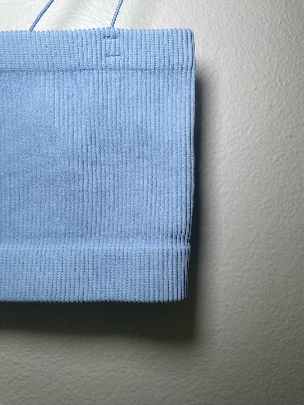NWOT Spiritual Gangster Ribbed Seamless Bandeau Bralette Light Blue XS/S - Picture 4 of 5